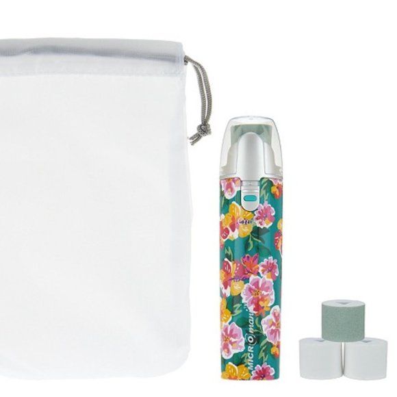 Emjoi Micro Mani Nail Buffer with 4 Smooth & Shine Rollers (Teal Floral) - Picture 2 of 5